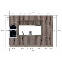 Bucatarie ZONE 340 FRONT PAL K002 / decor K366